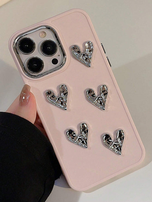 Shein Funda para teléfono con decoración de corazón compatible con iPhone 13 pro max