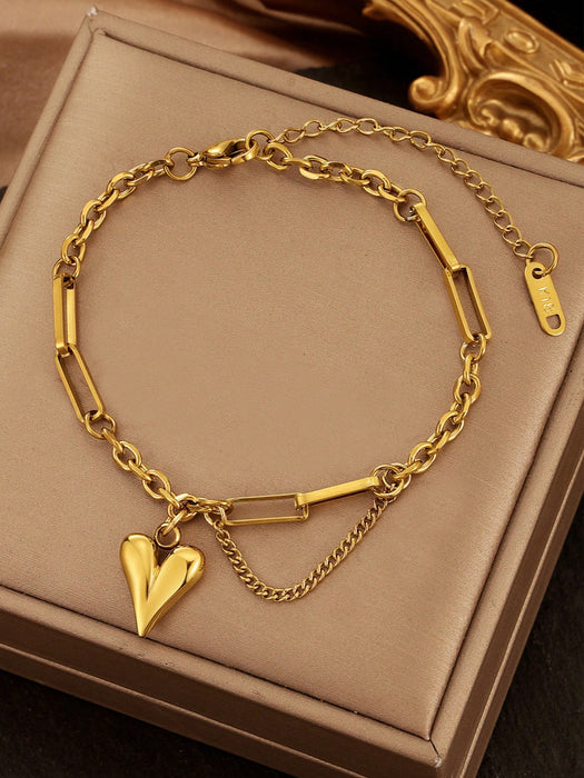 SHEIN Pulsera con colgante en forma de corazón