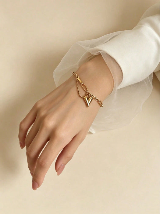 SHEIN Pulsera con colgante en forma de corazón