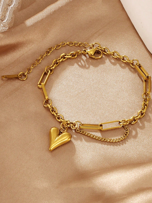 SHEIN Pulsera con colgante en forma de corazón