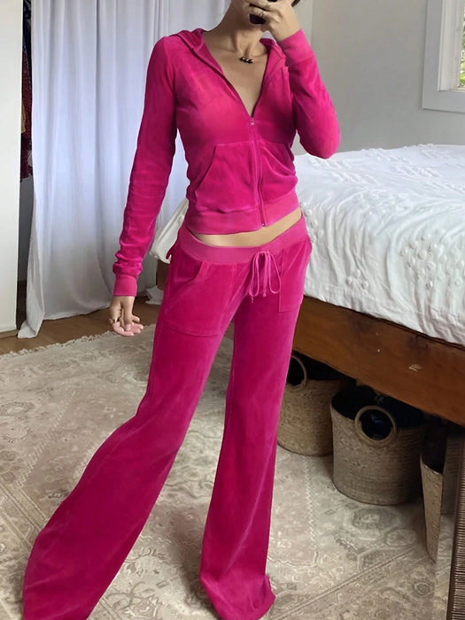 INAWLY Conjunto sudadera con capucha de manga larga y pantalones  casual  para mujer