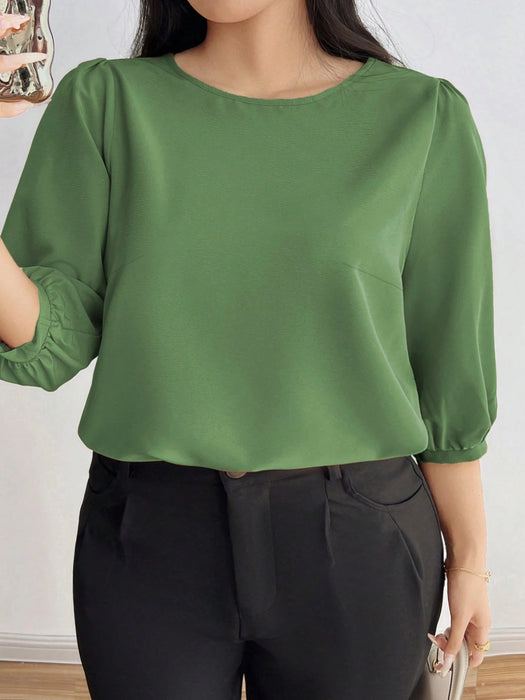 SHEIN INAWLY Camisa holgada informal de mujer de manga farol de unicolor