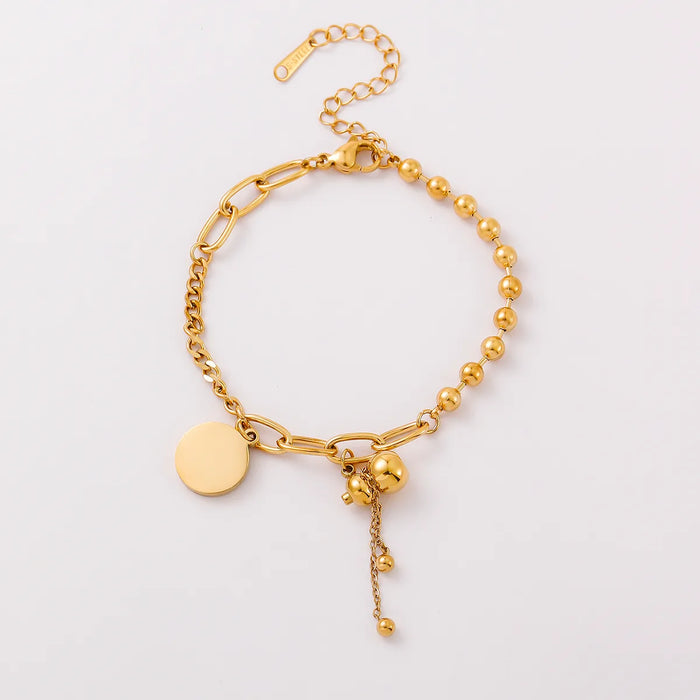 Pulsera Geométrica Para Mujer Con Cadena De Acero Inoxidable Y Colgante De Acero De Titanio