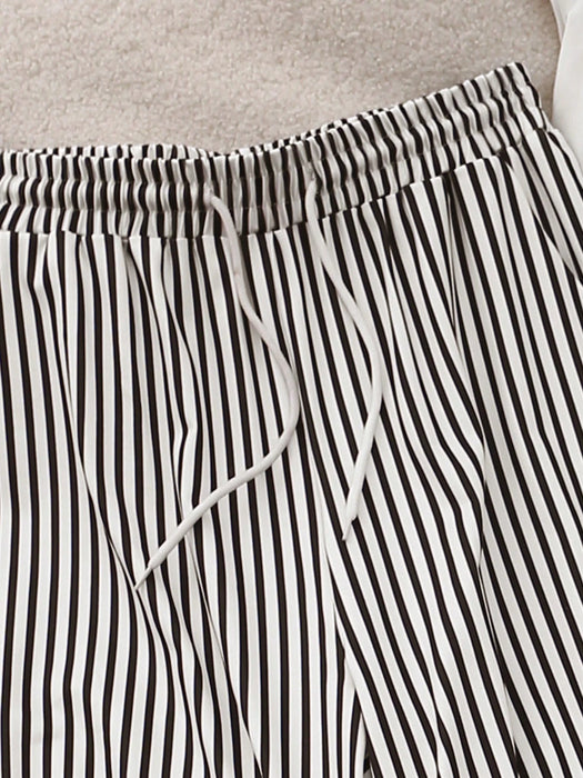 SHEIN IslaSuriya Conjunto de 2 piezas: Top de manga corta con cuello redondo y pantalón