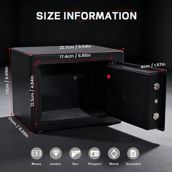 Caja de seguridad para dinero de oficina y negocios con bolsa ignífuga JIASLING