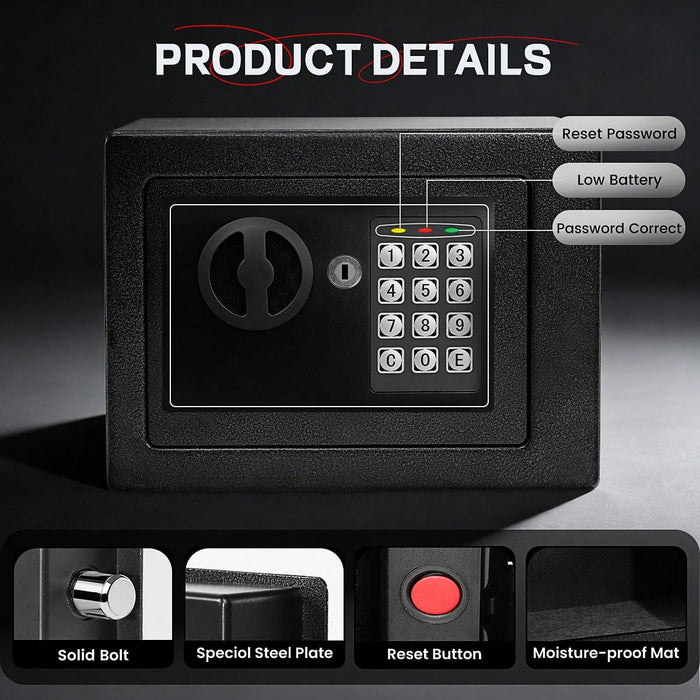 Caja de seguridad para dinero de oficina y negocios con bolsa ignífuga JIASLING