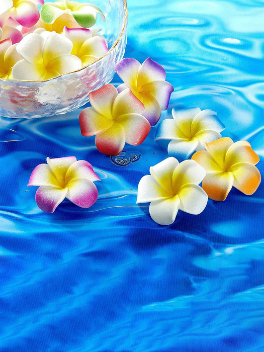 Shein Juego de 20 piezas de Flores hawaianas, flores de hibisco de 2,5 pulgadas para decoraciones de fiesta tropical