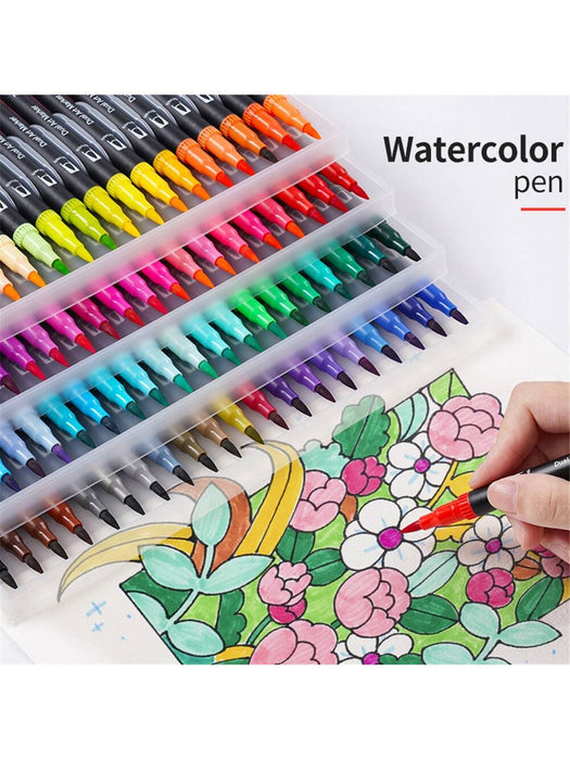 Juego de marcadores de arte de punta dual de 60, para dibujo y pintura