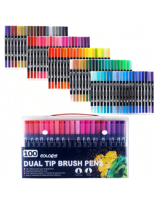 Juego de marcadores de arte de punta dual de 60, para dibujo y pintura