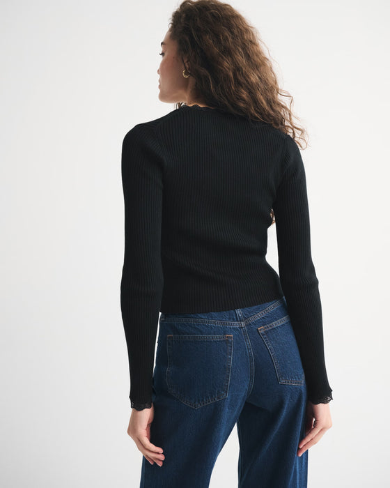 Abercrombie Cárdigan con ribete de encaje