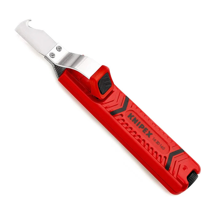 Herramienta de desmontaje Knipex 16 20 165 SB de 8 mm a 28 mm con hoja de bisturí
