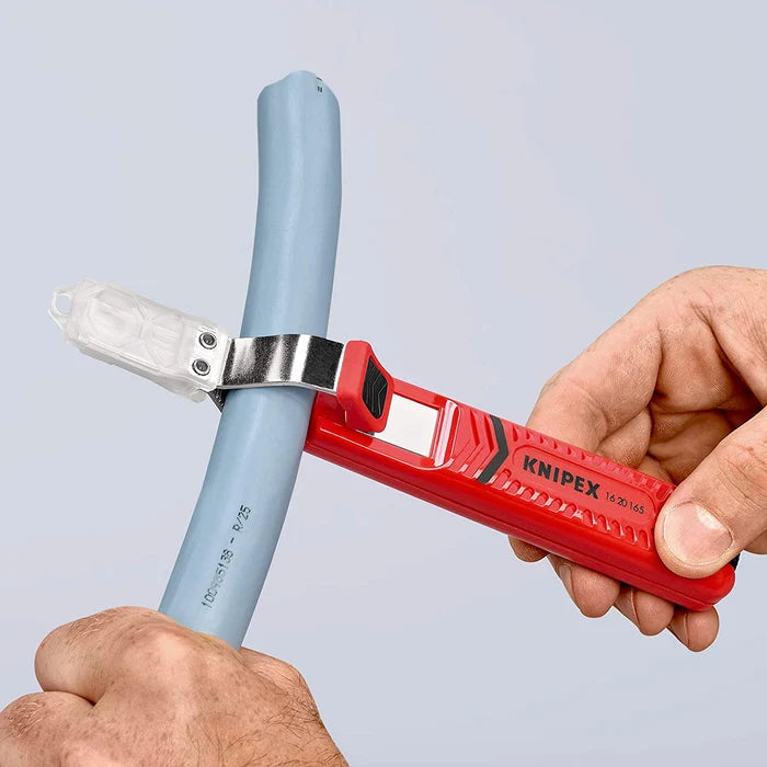 Herramienta de desmontaje Knipex 16 20 165 SB de 8 mm a 28 mm con hoja de bisturí