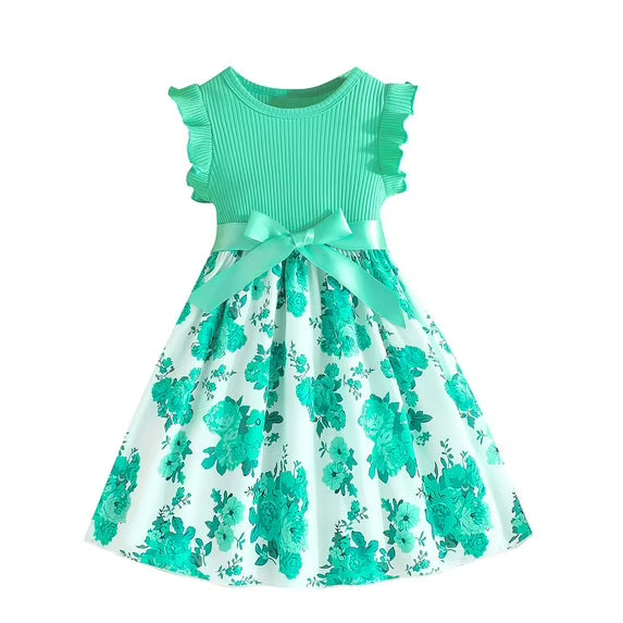 Vestidos para niñas,verano niñas pequeñas volantes sin mangas