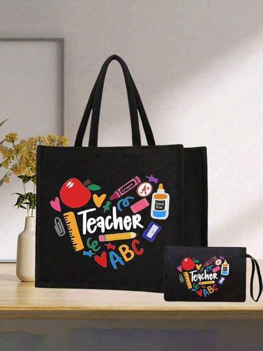 Conjunto de 2 bolsos de mano inspiradores para profesores