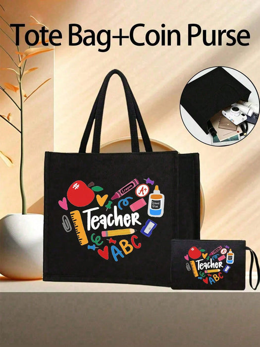 Conjunto de 2 bolsos de mano inspiradores para profesores