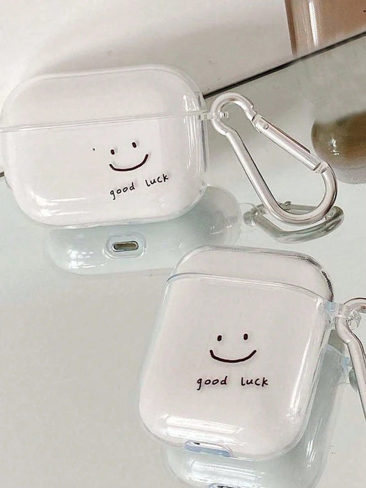 Funda para auriculares con diseño de cara sonriente de la suerte, para Apple Pro