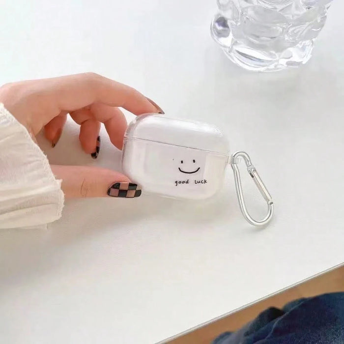 Funda para auriculares con diseño de cara sonriente de la suerte, para Apple Pro