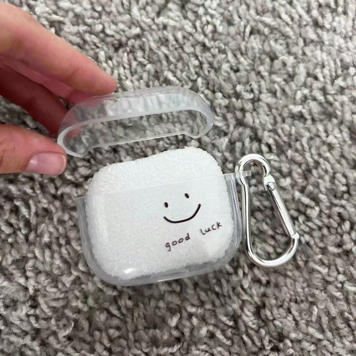 Funda para auriculares con diseño de cara sonriente de la suerte, para Apple Pro