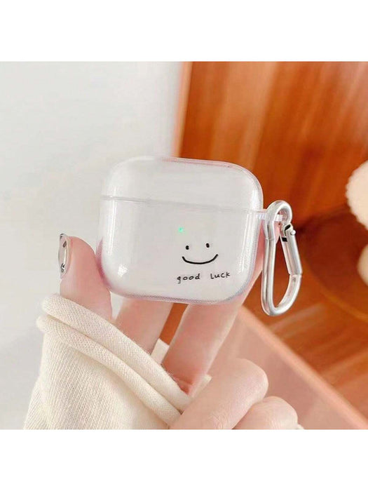 Funda para auriculares con diseño de cara sonriente de la suerte, para Apple Pro