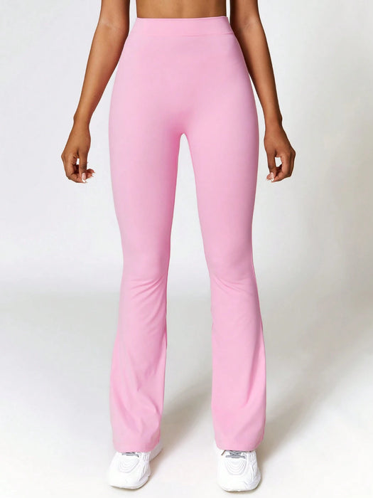 SHEIN Pantalón de yoga, para mujer, acampanados de cintura alta, que levantan el trasero