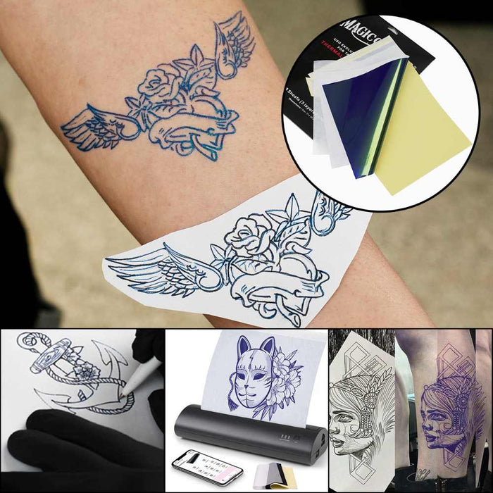 Magic Creator 20 Hojas de Papel plantilla para tatuajes de 3 capas