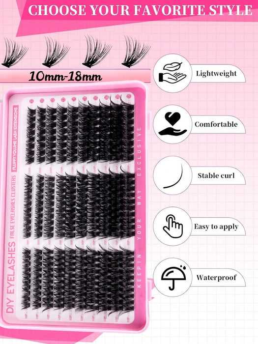 Kit de 480pcs extensiones pestañas postizas a granel de aspecto natural