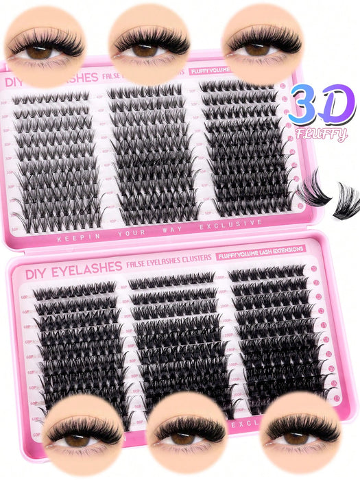 Kit de 480pcs extensiones pestañas postizas a granel de aspecto natural