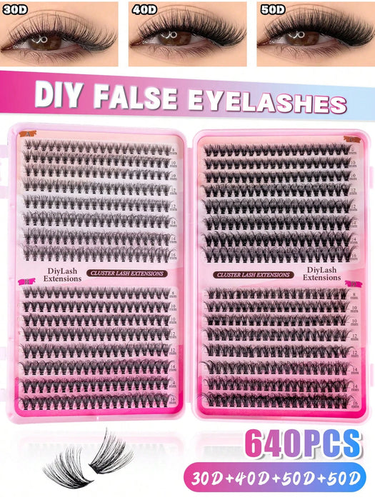 Kit de 480pcs extensiones pestañas postizas a granel de aspecto natural
