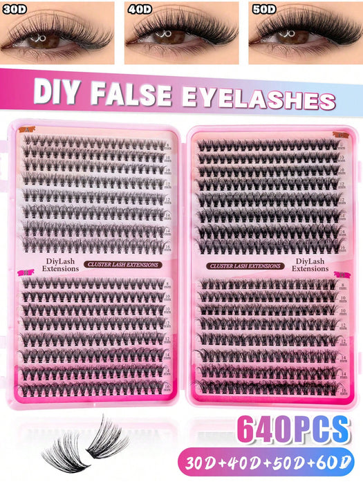 Kit de 480pcs extensiones pestañas postizas a granel de aspecto natural