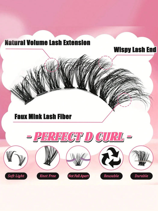 Kit de 480pcs extensiones pestañas postizas a granel de aspecto natural