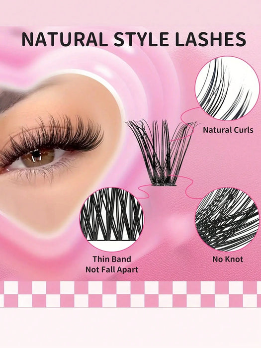 Kit de 480pcs extensiones pestañas postizas a granel de aspecto natural