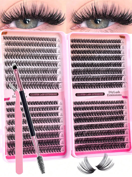 Kit de 480pcs extensiones pestañas postizas a granel de aspecto natural