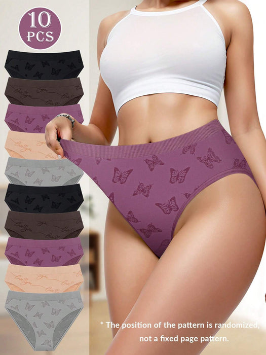 Braguitas de talle bajo para mujer, paquete de 10 unidades, cómodas y transpirables