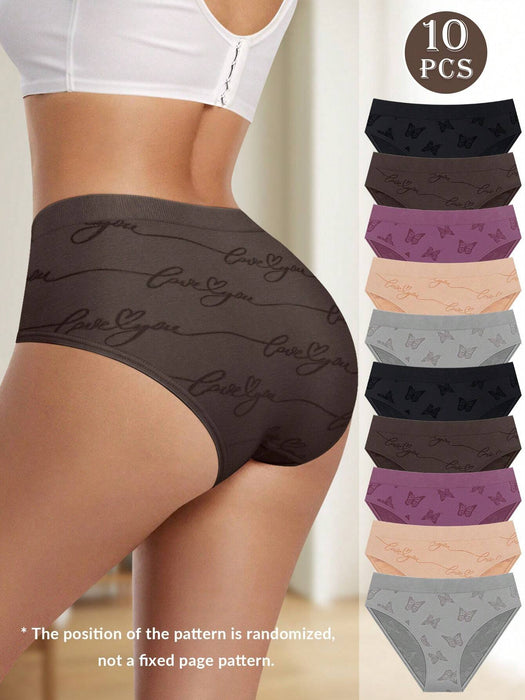 Braguitas de talle bajo para mujer, paquete de 10 unidades, cómodas y transpirables