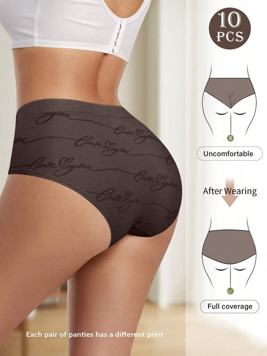 Braguitas de talle bajo para mujer, paquete de 10 unidades, cómodas y transpirables