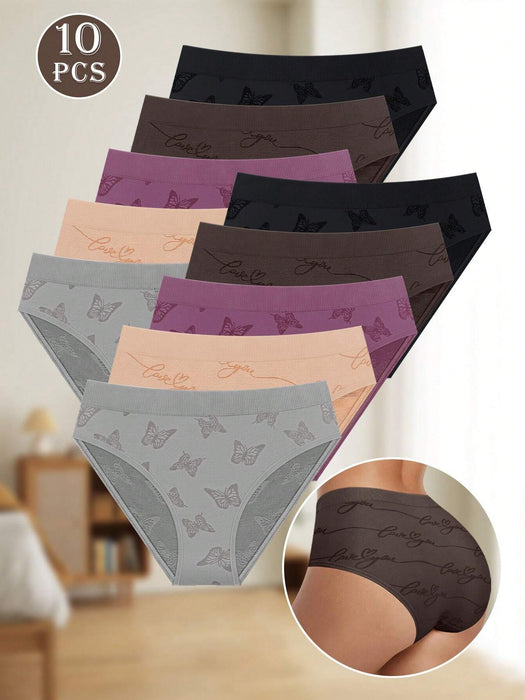 Braguitas de talle bajo para mujer, paquete de 10 unidades, cómodas y transpirables