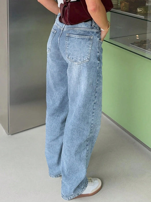 SHEIN MYOURSA Jeans de pierna recta y tiro bajo para mujer
