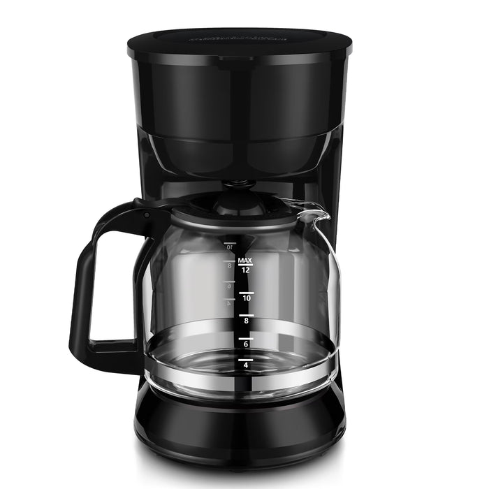 Mainstays Cafetera de goteo negra de 12 tazas