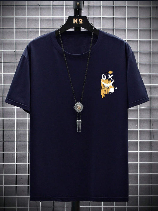 SHEIN Manfinity EMRG Camiseta de cuello redondo de manga corta