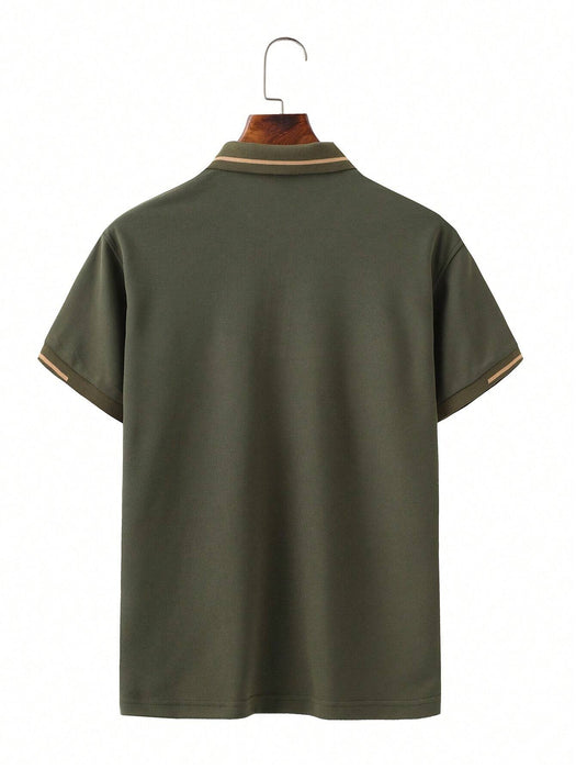 SHEIN Manfinity Camisa polo de manga corta para hombre con detalles decorativos