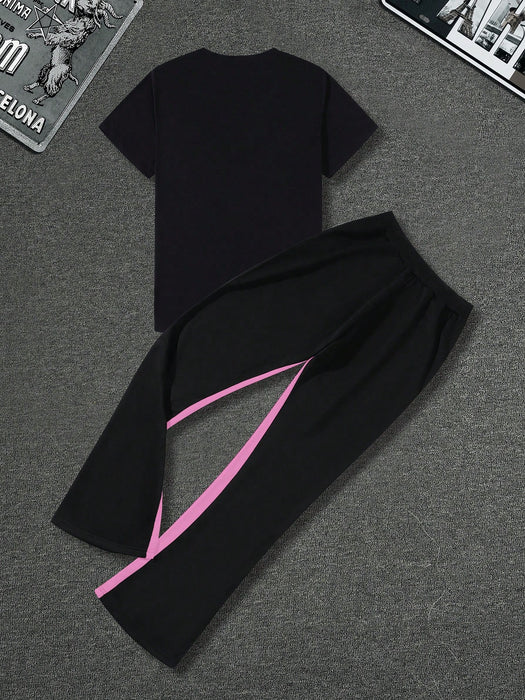 SHEIN Manfinity LEGND Set de 2 piezas de top de manga corta con cuello redondo