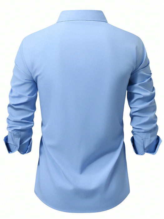SHIEN Camisa de manga larga informal de moda para hombre