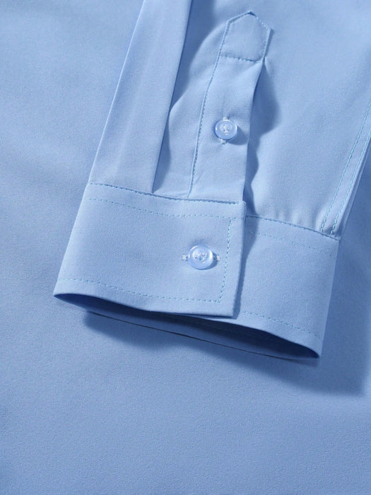 SHIEN Camisa de manga larga informal de moda para hombre