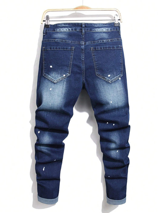 Manfinity Roughcore Pantalones vaqueros ajustados desgastados para hombre