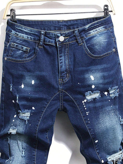 Manfinity Roughcore Pantalones vaqueros ajustados desgastados para hombre