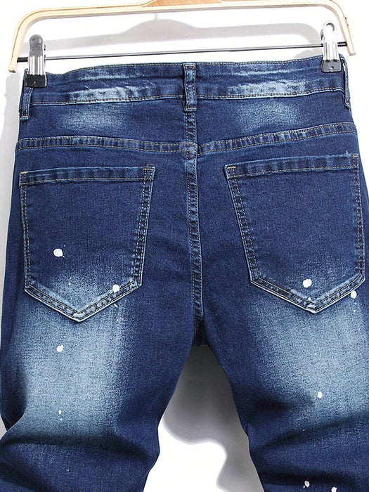 Manfinity Roughcore Pantalones vaqueros ajustados desgastados para hombre