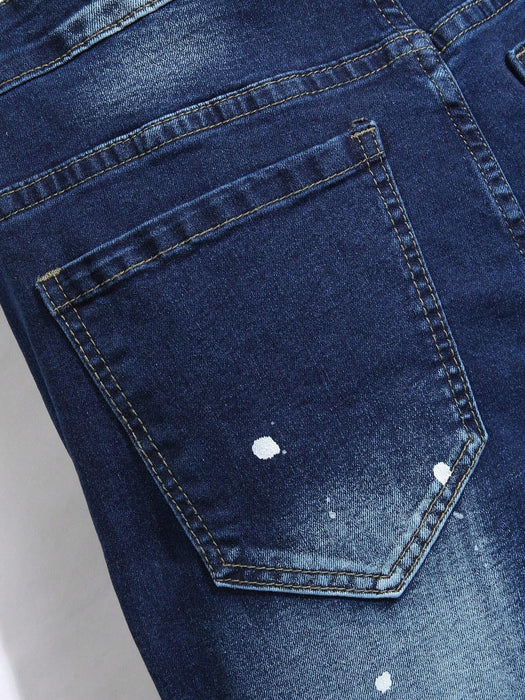 Manfinity Roughcore Pantalones vaqueros ajustados desgastados para hombre