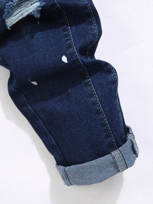 Manfinity Roughcore Pantalones vaqueros ajustados desgastados para hombre