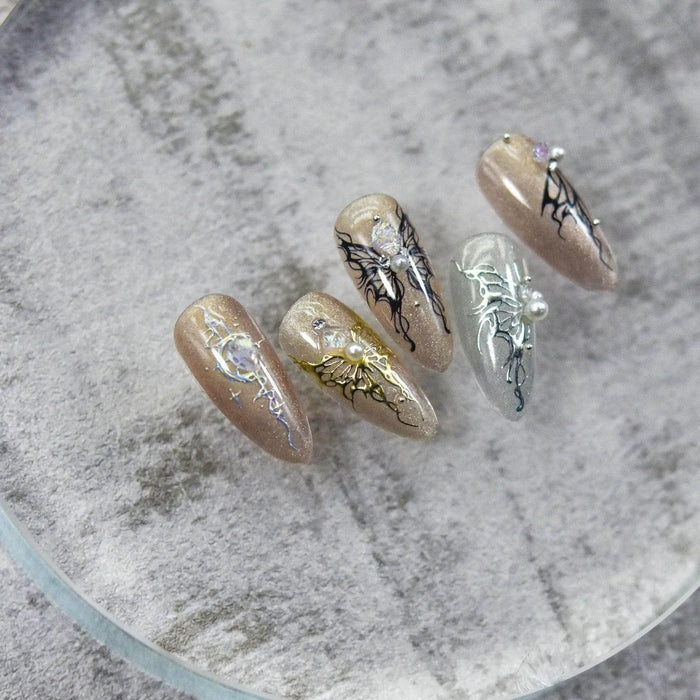 4 hojas de Calcomanías para diseños de uñas de mariposas