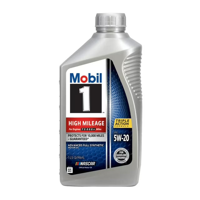 Aceite de motor totalmente sintético de alto kilometraje Mobil 10W-30, 1 cuarto de galón